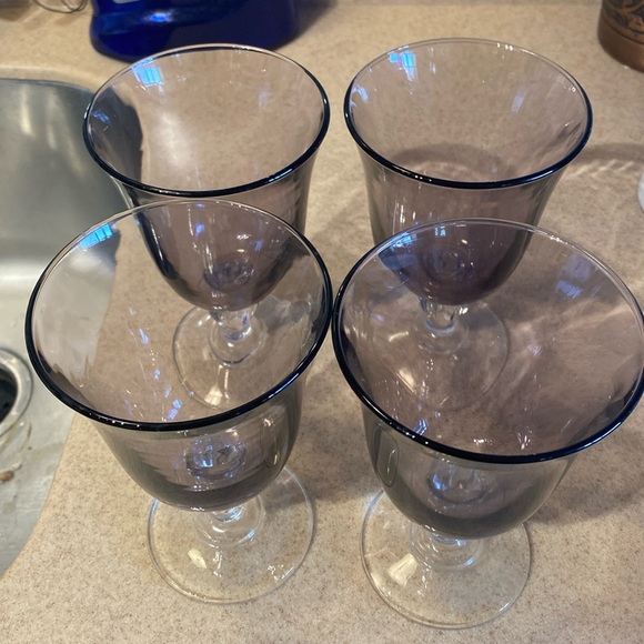 Vintage Cristal D’ Arques amethyst goblets set of 4. Excellent condition. - Picture 1 of 4